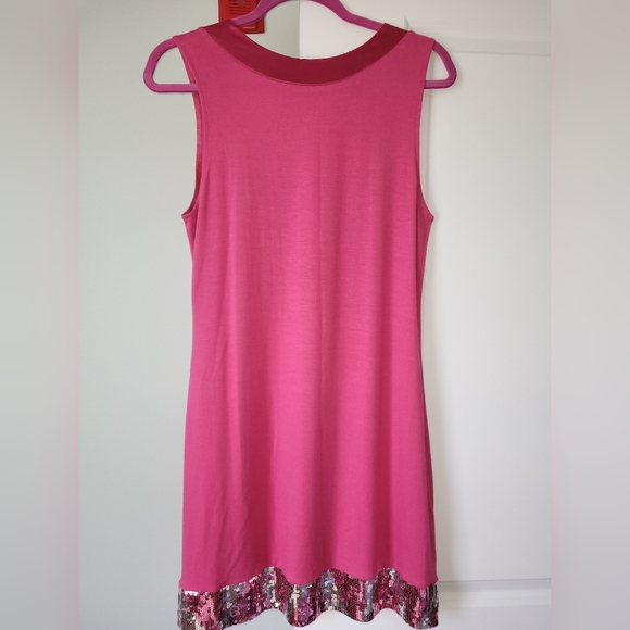 Vintage 2008 Express Pink Mini Dress with Pink and Silver Sequins. - Picture 2 of 4